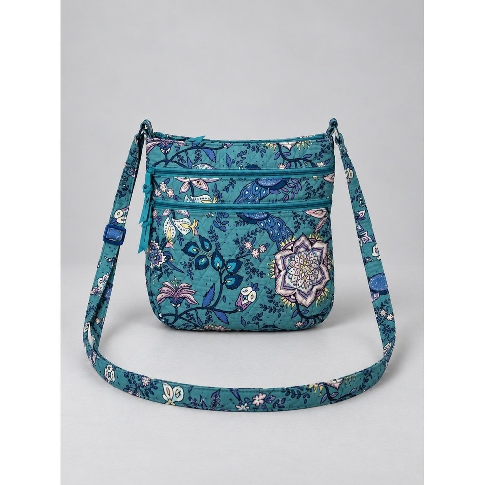 Vera Bradley Peacock Garden Hipster Crossbody Bag Purse Floral Quilted